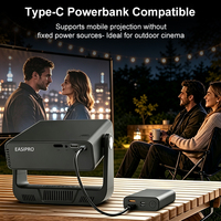Projecteur pour zones éloignées et utilisation mobile, alimenté par une batterie externe, projecteur natif 1080P, prend en charge la 4K, projecteur intelligent Android pour l'extérieur