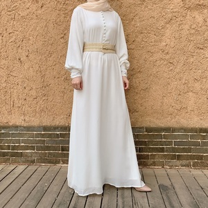 Abiti Modesti in Chiffon Stile Francese per l'EID, Eleganti Vestiti Lunghi Musulmani di Alta Qualità, Abbigliamento Islamico per Donne, Abaya - Product Image 6