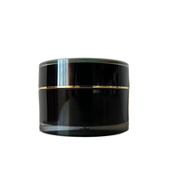 Pot en acrylique à double paroi 5g-50g, rond noir brillant, pour gel UV, cosmétiques, crème pour le visage, avec couvercle à vis, sérigraphié