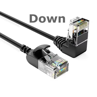 Câble RJ45 XunJie UTP CAT6 Slim à 90 degrés pour ordinateur portable/routeur - Gaine en PVC, conducteur solide, longueur personnalisée