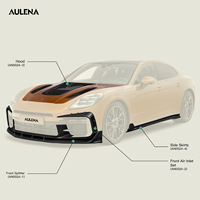 Aulena carbone sec séparateur avant ensemble capot jupes latérales diffuseur arrière aileron arrière capot avant pour Porsche Panamera