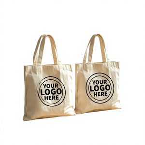 Custom Canvas Tote Bag Printed Logo Reusable Shopping Shoulder Bag Solid Color Large Capacity All Seasons Zipper Women's - Product Image 1