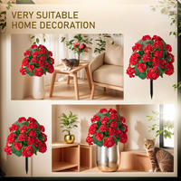 Geranium artificiel de 51 cm, couleur personnalisée, avec base à piquet détachable, résistant aux UV, en soie, pour aménagement au sol