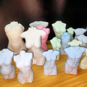 Venta al por mayor 3D personalizado torso humano cemento cera molde yeso curvo <span class=keywords><strong>mujer</strong></span> hombre <span class=keywords><strong>mujer</strong></span> cuerpo vela moldes silicona resina epoxi arte - Product Image 1