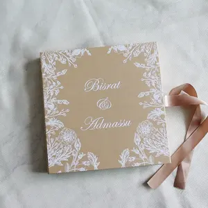 Wedding Fancy Custom Made Elegant Acrylic Invitations with Box Design