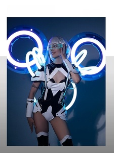 Traje <span class=keywords><strong>de</strong></span> actuación Agogo con luz LED ultrabrillante y potente para mujer, con marco trasero <span class=keywords><strong>de</strong></span> metal, <span class=keywords><strong>ropa</strong></span> para espectáculos nocturnos y ferias <span class=keywords><strong>de</strong></span> automóviles - Product Image 4