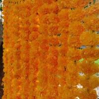 Karangan Bunga Marigold Kuning Gaya India untuk Pernikahan, Karangan Bunga Marigold Buatan untuk Dekorasi