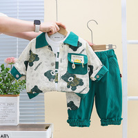 Ensemble 3 pièces ours imprimé mode balle de vêtements pour tout-petits garçons