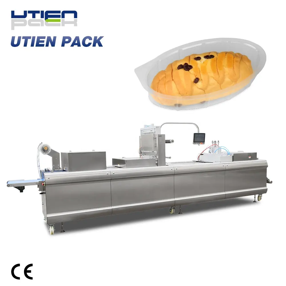 Auto thermo forming plastic cup tray fill seal machine for bread,cookie,desert