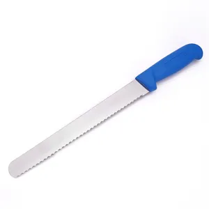 10 Inch Serrated Stainless Steel Bread Knife with Blue PP Handle