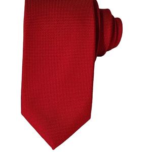 ODM OEM cravatta Jacquard rossa classica da uomo di alta qualità con finitura elegante Design Business matrimoni poliestere formale - Product Image 1