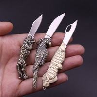Nouveau design de couteau pliant en laiton cool couteaux de poche animaux