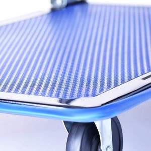 तह स्टील आयरन ट्रॉली डोली गाड़ी बैरो भारी ड्यूटी पुश प्लेटफॉर्म हाथ ट्रक - Product Image 4