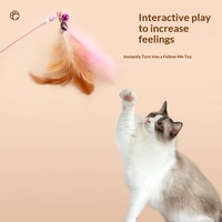 Baguette interactive professionnelle pour chat, durable, en acier inoxydable et PVC, avec clochette, jouet d'auto-entretenement anti-ennui