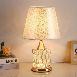 Lámpara de Mesa de Cristal Europea con Pantalla Rectangular de Lino Amarillo, Diseño de Mediados de Siglo, Control Táctil, LED, Cuidado de la Vista, Funciona con Batería - Product Image 6
