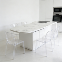 Desain Model 3D Batu Kuarsa Buatan Modern Terlaris di Amerika, Tahan Panas dan Tahan Aus untuk Meja Dapur