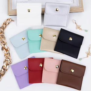 Custom Anti-Oxidation Dark Button Matte PU <b>Leather</b> Square 8*8cm Fashionable Jewelry Bag Portable Rings Necklaces <b>Bracelets</b> EQ - Product Image 2