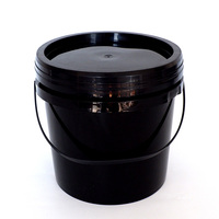 Seau à poisson rond en plastique blanc de 5 kg, de qualité alimentaire, réutilisable, incassable, avec couvercle et poignée, 5 litres, pour la fabrication d'eau