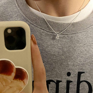 Collar de Plata Pura S925, Versión Coreana, Líneas Casuales, Diseño de Lazo, Versátil, con Cadena de Espina de Serpiente, Colgante de Moda - Product Image 4