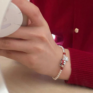 Bracelet en agate rouge Lucky Tiger Year, charme du zodiaque en argent sterling S925, pour femmes, à porter au quotidien - Product Image 2