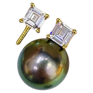 Accessoires en perles WENCHI DIY, plateau vide pour boucles d'oreilles en argent S925 avec perles de 9 à 11 mm, bijoux de mode, pince d'oreille, modèle 10892, emballé dans un sac - Product Image 5