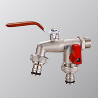 Robinet de jardin extérieur en alliage de zinc certifié CE avec filetage GHT 1/2"*3/4" et finition nickelée, pour tuyau d'arrosage