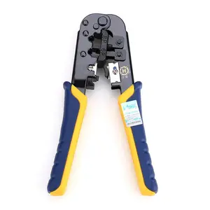 Tang reparasi jaringan HT-568 asli multi-fungsi alat potong ganda Modular untuk RJ45 RJ11 RJ12 Keystone Jack penjepit pegas