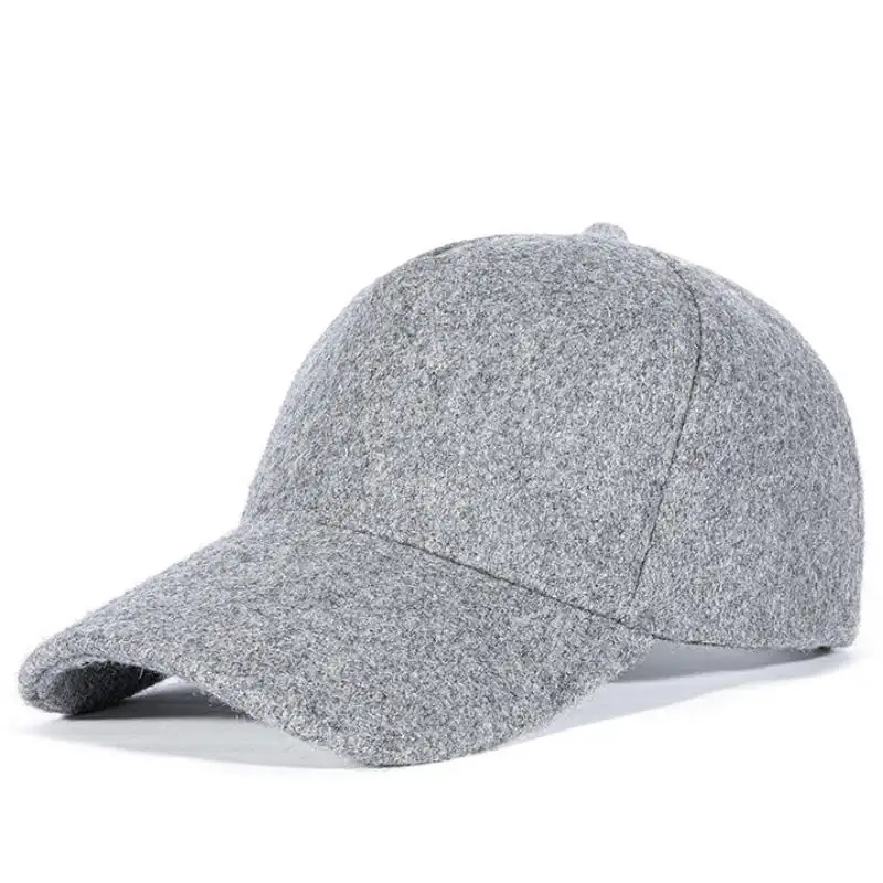 Woolen Plus Size Baseball Cap Korean Style Plus Cashmere Baseball Cap Velvet Peaked Hats For Autumn And Winter