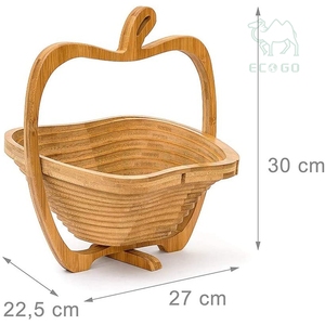 ตะกร้าชามผลไม้ทำจากไม้ไผ่พร้อมดีไซน์รูปแอปเปิ้ลขนาด30x27x22.5ซม. - Product Image 4