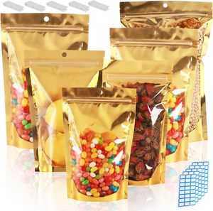 Pochette refermable en mylar imprimée en gravure personnalisée pour le stockage de biscuits, bonbons et sucre avec logo personnalisé - Product Image 1