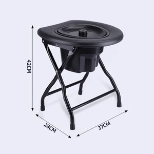 Chaise de toilette portable, siège pliable en fer pour personnes âgées et adultes enceintes, design minimaliste, installation facile - Product Image 2