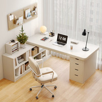 Bureau d'angle pour étudiant, bureau à domicile, bureau d'angle pour bureau, bureau simple avec étagère intégrée, bureau d'ordinateur pour salon, bureau moderne en bois