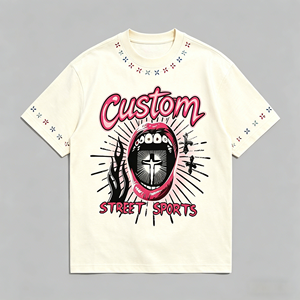 T-shirt en coton ample à col rond pour homme, t-shirt unisexe de haute qualité avec strass, imprimé graphique surdimensionné, manches courtes - Product Image 1