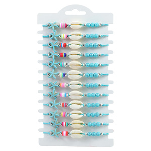 Summer Sandy Turquoise Starfish Beads <b>Bracelet</b> Women's Bohemian Natural Sea <b>Shell</b> Strap Ball-shaped for Gift - Product Image 1