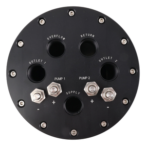Réservoir de surpression en aluminium 2,8 L avec ports AN8 pour pompes à carburant intégrées simples/doubles de 39-40 mm – Amélioration du système de carburant OCT014-BK - Product Image 4