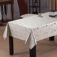 Nappe rectangulaire décorative en PVC vinyle brossé argenté, motif géométrique mini, pour restaurants et tables de banquet