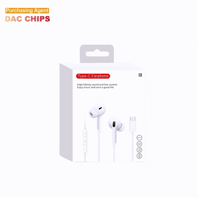 Stereo Real Android Digital USB Type C Handsfree Bass Mobile Earphone Wired With Mic Line Volume Control