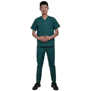 Desain Scrub untuk Wanita Pria Seragam Dokter dan Perawat Krem Sesuai Pesanan Celana Kargo Scrub Anatomi Abu-abu Di Vietnam