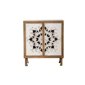 Moroccan <b>Vintage</b> Carved Entryway <b>Cabinet</b> 2 Doors Handmade Living Room Storage <b>Cabinet</b> - Product Image 5