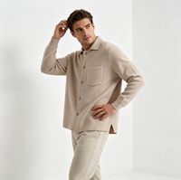 Cardigan en maille pour homme à col, boutonnage frontal, poche poitrine, doux, léger, manches longues, coupe décontractée, décontracté, automne