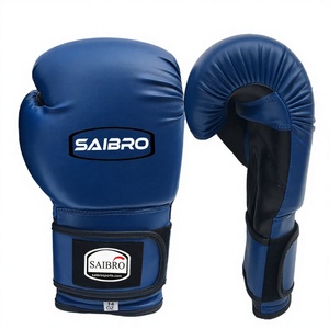 Saibro Boxing <b>Gloves</b> Training PU Leather Blue Velcro Closure 14 <b>Oz</b> Adult High Quality Best Custom Made Boxing <b>Gloves</b> - Product Image 5