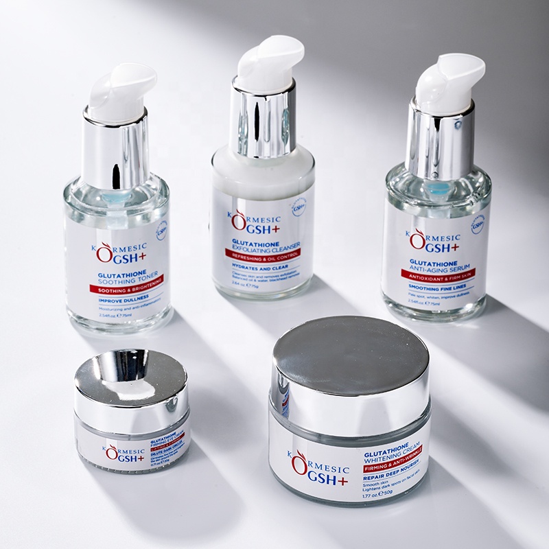 best glutathione facial kit KORMESIC Hot Selling Private Label Whitening Glutathione Face Set Best Skin  Care Sets