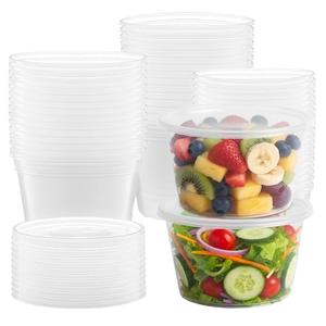 Ensemble de 1000 contenants alimentaires en plastique empilables de 16 oz avec couvercles, réutilisables, étanches, compatibles lave-vaisselle/micro-ondes - Product Image 1