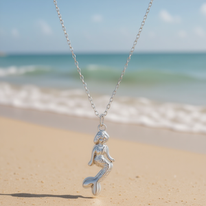 Collar con Colgante de Sirena Amy Amy, Cadena de Aleación Plateada, Joyería de Moda para Mujer, Uso Diario, Regalo - Product Image 2