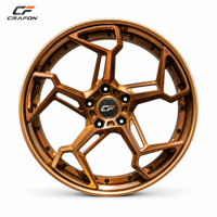 Jantes en alliage d'aluminium forgé CF Staggered 20-22 pouces 5x130 PCD Neuves 25mm ET Bronze Cinq branches Usinées sur mesure pour Taycan Sport