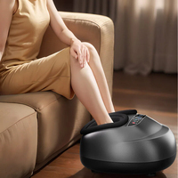 Masseur de pieds OEM à air comprimé, 2 niveaux de chaleur, rouleaux de pétrissage, Gua Sha, minuterie, pour la circulation sanguine et le soulagement de la douleur