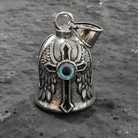 Prix usine motard gardien chance équitation cloche en alliage de Zinc bonne chance Vintage Punk crâne gardien moto cloche