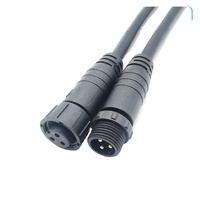 Câble personnalisé M12 étanche avec conducteur en cuivre et isolation en PVC pour boîte de culture de plantes, connecteur de cordon d'alimentation pour bande LED, prise mâle-femelle enfichable