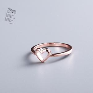 Heart Shaped <b>Ring</b> Alloy Electroplated Simple European American Style Women's Jewelry Gift Silver Rose Gold - Product Image 4