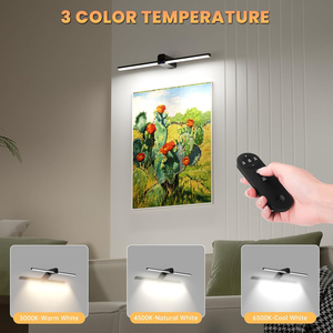 <b>Wireless</b> Wall Mounted Picture <b>Light</b> with Detachable Battery Compartment,Dimmable Art Lamp with Remote Timer for Gallery Painting - Product Image 4